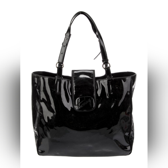 Salvatore Ferragamo Handbags - Salvatore Ferragamo Patent Leather Black Tote Medium Authentic